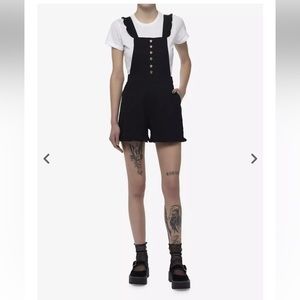 Hot Topic Thorn & Fable Black Mushroom Shortalls Size 0 Plus Romper